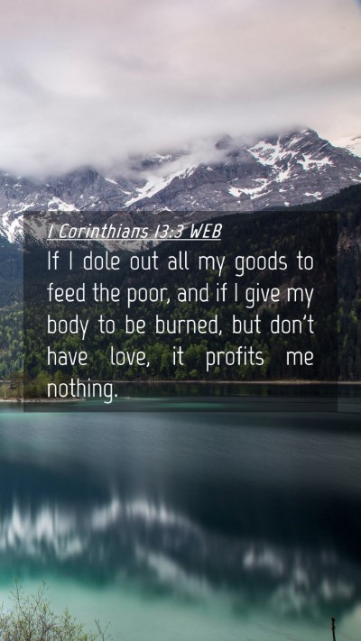 Picture 04 - 1 Corinthians 13:3 WEB Mobile Phone Wallpaper - If I dole out all my goods to feed the poor, and - Mobile Bible Verse Wallpaper