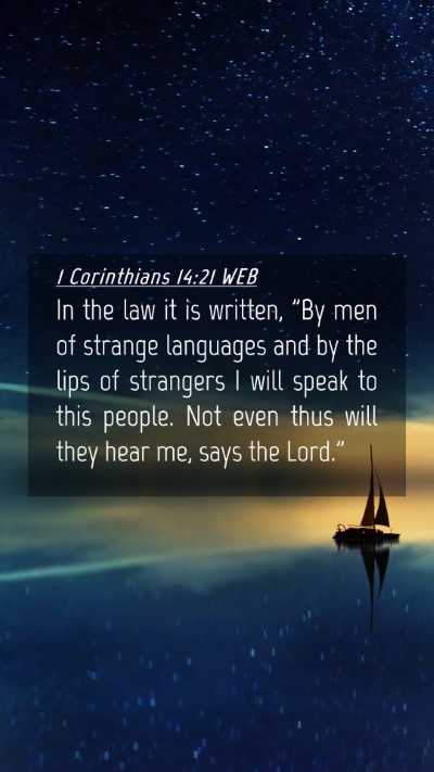 Picture 04 - 1 Corinthians 14:21 WEB Mobile Phone Wallpaper - In the law it is written, 