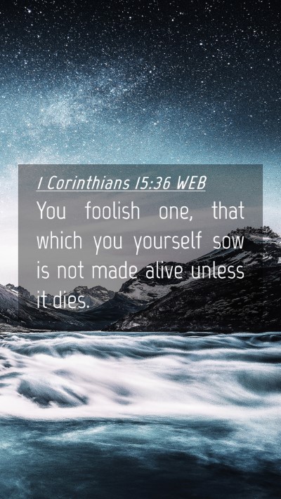 Picture 04 - 1 Corinthians 15:36 WEB Mobile Phone Wallpaper - You foolish one, that which you yourself sow is - Mobile Bible Verse Wallpaper