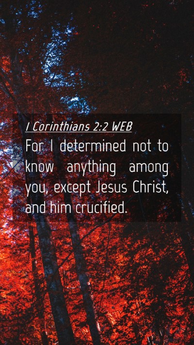 Picture 04 - 1 Corinthians 2:2 WEB Mobile Phone Wallpaper - For I determined not to know anything among you, - Mobile Bible Verse Wallpaper