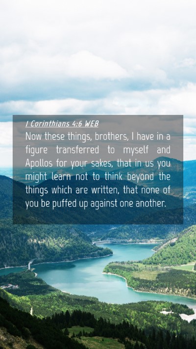 Picture 04 - 1 Corinthians 4:6 WEB Mobile Phone Wallpaper - Now these things, brothers, I have in a figure - Mobile Bible Verse Wallpaper