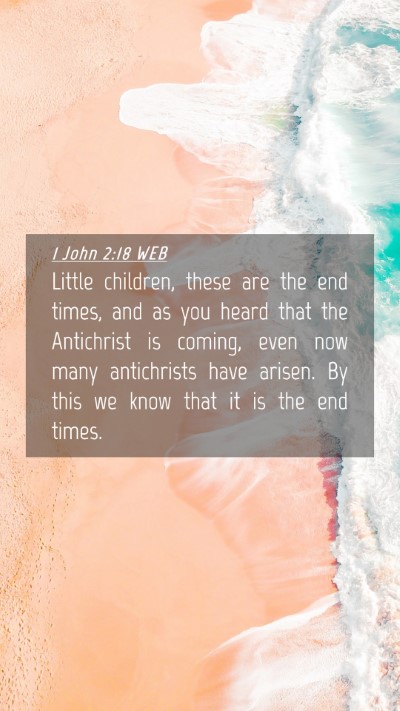 Picture 04 - 1 John 2:18 WEB Mobile Phone Wallpaper - Little children, these are the end times, and as - Mobile Bible Verse Wallpaper