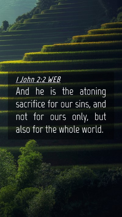 Picture 04 - 1 John 2:2 WEB Mobile Phone Wallpaper - And he is the atoning sacrifice for our sins, and - Mobile Bible Verse Wallpaper