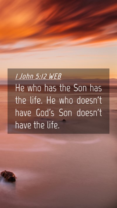 Picture 04 - 1 John 5:12 WEB Mobile Phone Wallpaper - He who has the Son has the life. He who doesn't - Mobile Bible Verse Wallpaper
