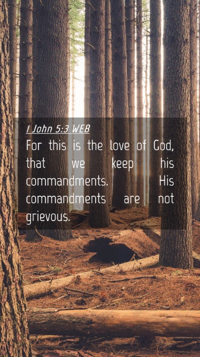 Picture 04 - 1 John 5:3 WEB Mobile Phone Wallpaper - For this is the love of God, that we keep his - Mobile Bible Verse Wallpaper