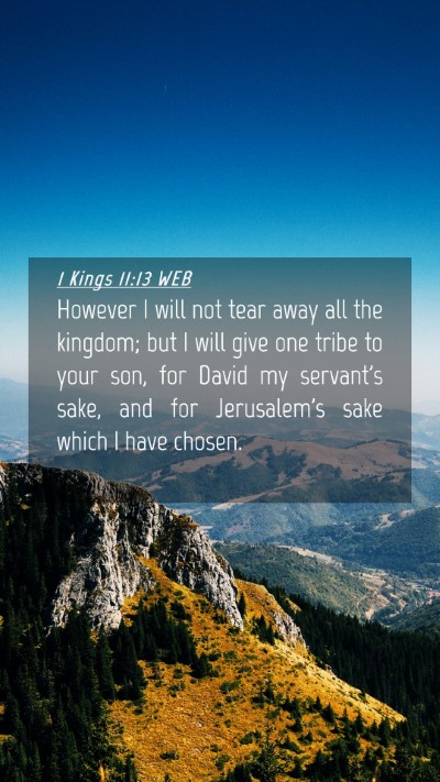 Picture 04 - 1 Kings 11:13 WEB Mobile Phone Wallpaper - However I will not tear away all the kingdom; but - Mobile Bible Verse Wallpaper