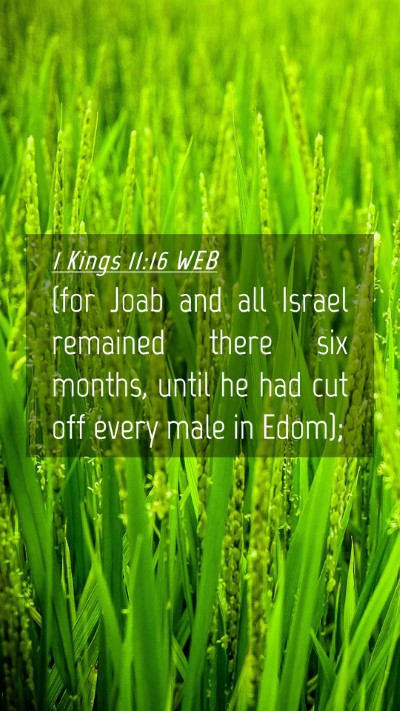 Picture 04 - 1 Kings 11:16 WEB Mobile Phone Wallpaper - (for Joab and all Israel remained there six - Mobile Bible Verse Wallpaper