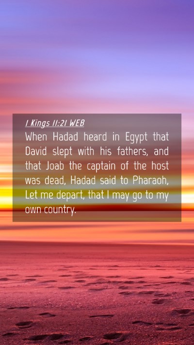 Picture 04 - 1 Kings 11:21 WEB Mobile Phone Wallpaper - When Hadad heard in Egypt that David slept with - Mobile Bible Verse Wallpaper
