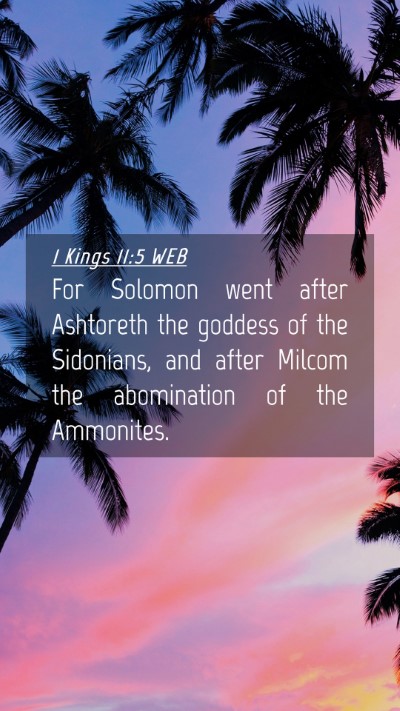 Picture 04 - 1 Kings 11:5 WEB Mobile Phone Wallpaper - For Solomon went after Ashtoreth the goddess of - Mobile Bible Verse Wallpaper