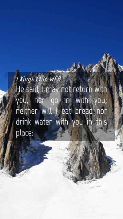 Picture 04 - 1 Kings 13:16 WEB Mobile Phone Wallpaper - He said, I may not return with you, nor go in - Mobile Bible Verse Wallpaper