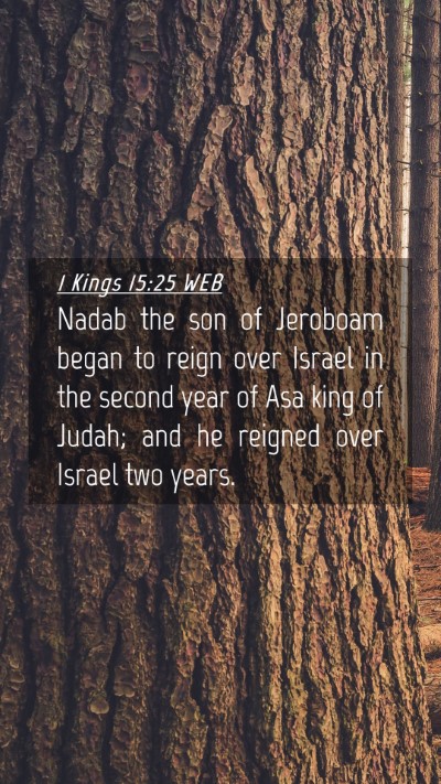 Picture 04 - 1 Kings 15:25 WEB Mobile Phone Wallpaper - Nadab the son of Jeroboam began to reign over - Mobile Bible Verse Wallpaper
