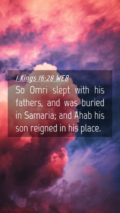 Picture 04 - 1 Kings 16:28 WEB Mobile Phone Wallpaper - So Omri slept with his fathers, and was buried in - Mobile Bible Verse Wallpaper