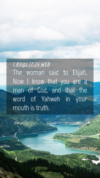 Picture 04 - 1 Kings 17:24 WEB Mobile Phone Wallpaper - The woman said to Elijah, Now I know that you are - Mobile Bible Verse Wallpaper