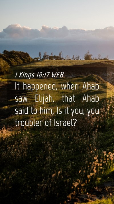 Picture 04 - 1 Kings 18:17 WEB Mobile Phone Wallpaper - It happened, when Ahab saw Elijah, that Ahab said - Mobile Bible Verse Wallpaper