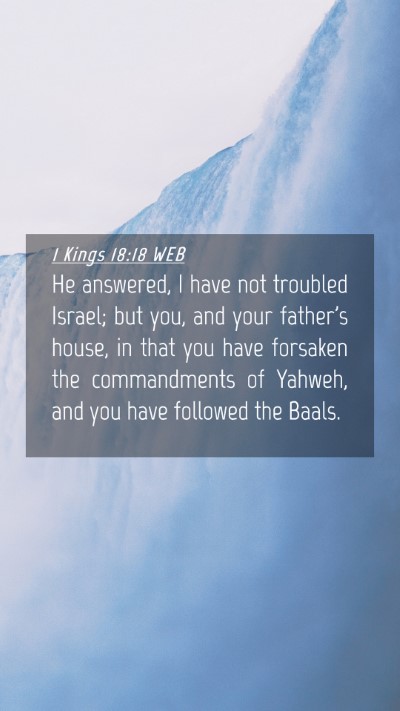 Picture 04 - 1 Kings 18:18 WEB Mobile Phone Wallpaper - He answered, I have not troubled Israel; but you, - Mobile Bible Verse Wallpaper
