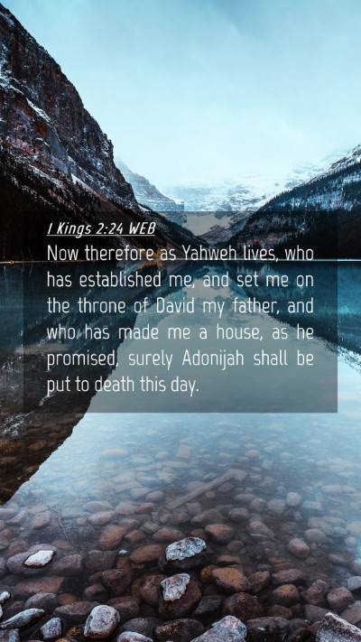 Picture 04 - 1 Kings 2:24 WEB Mobile Phone Wallpaper - Now therefore as Yahweh lives, who has - Mobile Bible Verse Wallpaper