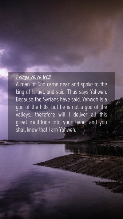Picture 04 - 1 Kings 20:28 WEB Mobile Phone Wallpaper - A man of God came near and spoke to the king of - Mobile Bible Verse Wallpaper