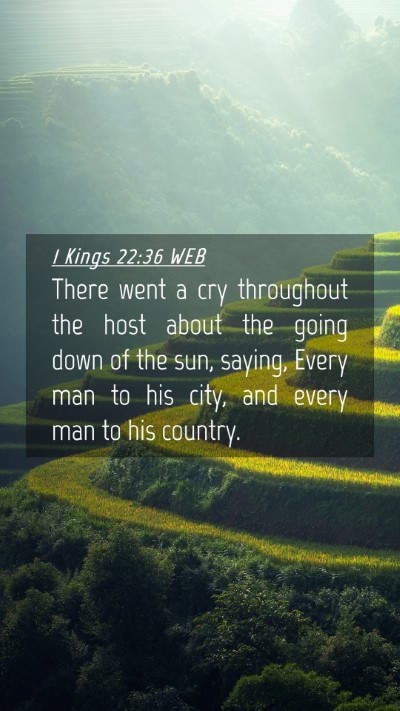 Picture 04 - 1 Kings 22:36 WEB Mobile Phone Wallpaper - There went a cry throughout the host about the - Mobile Bible Verse Wallpaper