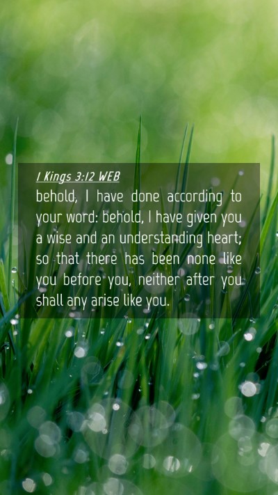 Picture 04 - 1 Kings 3:12 WEB Mobile Phone Wallpaper - behold, I have done according to your word: - Mobile Bible Verse Wallpaper