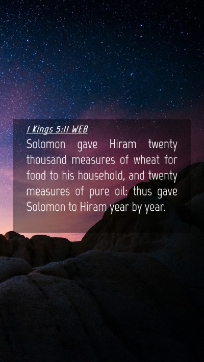 Picture 04 - 1 Kings 5:11 WEB Mobile Phone Wallpaper - Solomon gave Hiram twenty thousand measures of - Mobile Bible Verse Wallpaper