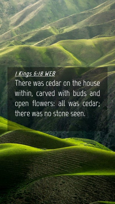 Picture 04 - 1 Kings 6:18 WEB Mobile Phone Wallpaper - There was cedar on the house within, carved with - Mobile Bible Verse Wallpaper