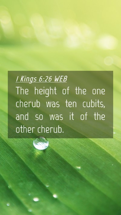 Picture 04 - 1 Kings 6:26 WEB Mobile Phone Wallpaper - The height of the one cherub was ten cubits, and - Mobile Bible Verse Wallpaper