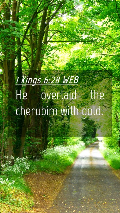 Picture 04 - 1 Kings 6:28 WEB Mobile Phone Wallpaper - He overlaid the cherubim with - Mobile Bible Verse Wallpaper