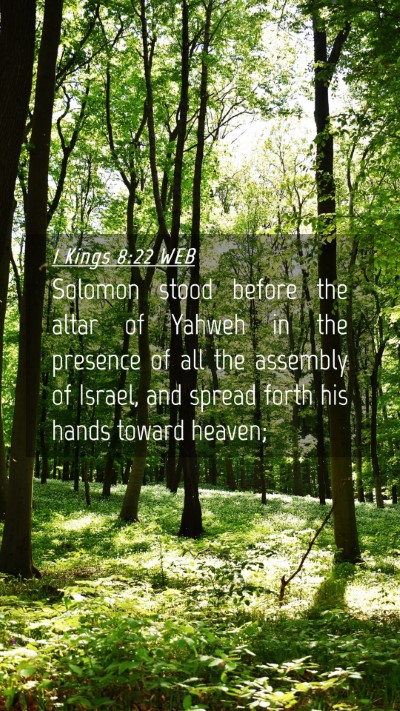Picture 04 - 1 Kings 8:22 WEB Mobile Phone Wallpaper - Solomon stood before the altar of Yahweh in the - Mobile Bible Verse Wallpaper