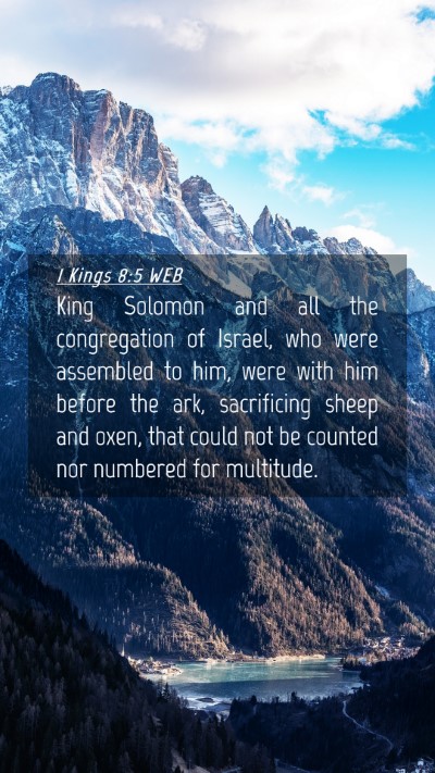 Picture 04 - 1 Kings 8:5 WEB Mobile Phone Wallpaper - King Solomon and all the congregation of Israel, - Mobile Bible Verse Wallpaper