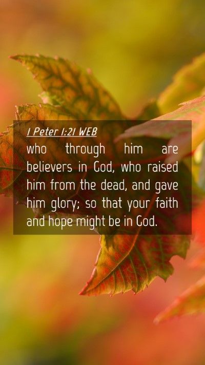 Picture 04 - 1 Peter 1:21 WEB Mobile Phone Wallpaper - who through him are believers in God, who raised - Mobile Bible Verse Wallpaper