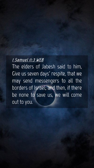 Picture 04 - 1 Samuel 11:3 WEB Mobile Phone Wallpaper - The elders of Jabesh said to him, Give us seven - Mobile Bible Verse Wallpaper