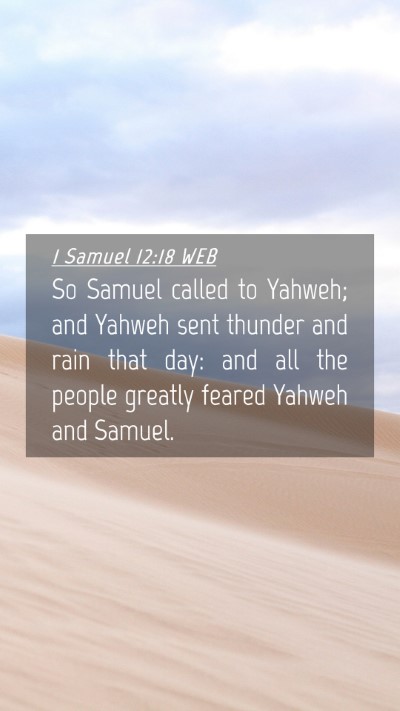 Picture 04 - 1 Samuel 12:18 WEB Mobile Phone Wallpaper - So Samuel called to Yahweh; and Yahweh sent - Mobile Bible Verse Wallpaper