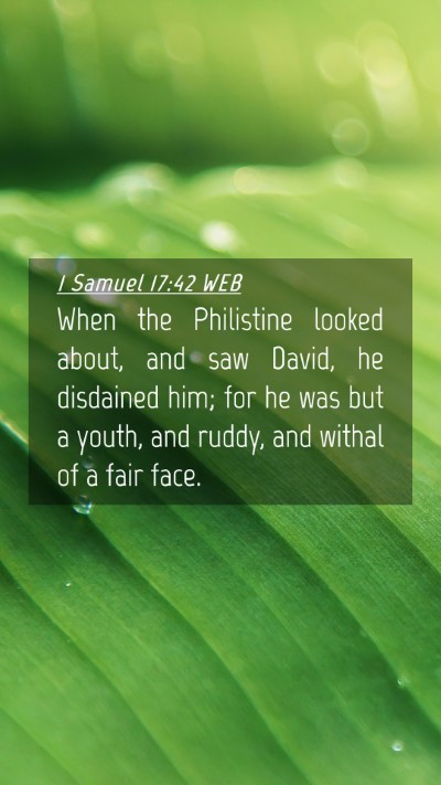 Picture 04 - 1 Samuel 17:42 WEB Mobile Phone Wallpaper - When the Philistine looked about, and saw David, - Mobile Bible Verse Wallpaper
