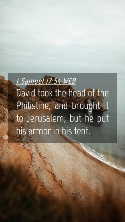 Picture 04 - 1 Samuel 17:54 WEB Mobile Phone Wallpaper - David took the head of the Philistine, and - Mobile Bible Verse Wallpaper