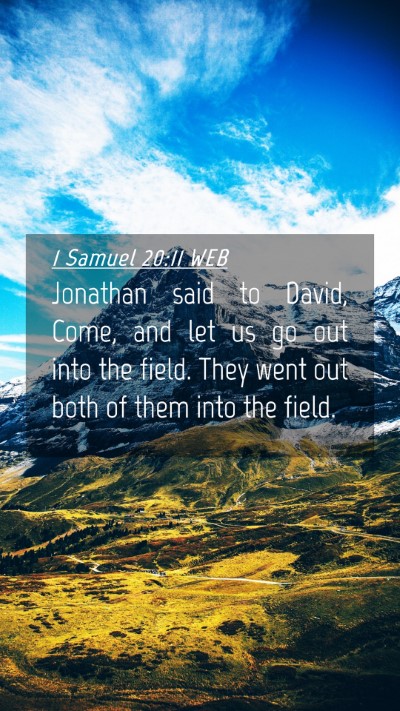 Picture 04 - 1 Samuel 20:11 WEB Mobile Phone Wallpaper - Jonathan said to David, Come, and let us go out - Mobile Bible Verse Wallpaper