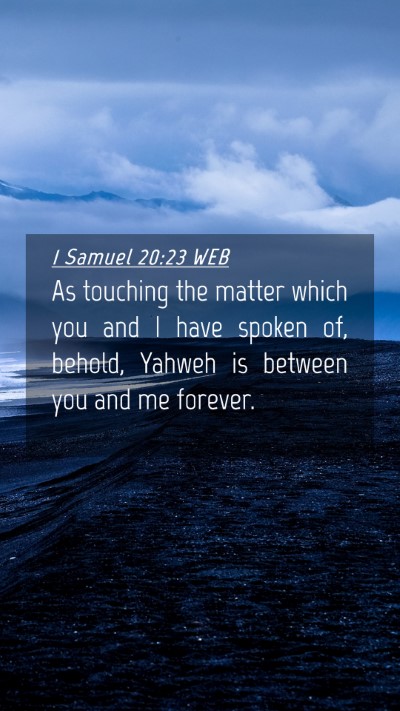 Picture 04 - 1 Samuel 20:23 WEB Mobile Phone Wallpaper - As touching the matter which you and I have - Mobile Bible Verse Wallpaper