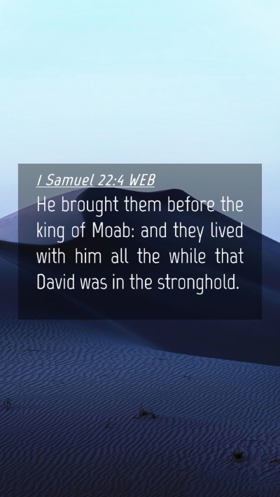 Picture 04 - 1 Samuel 22:4 WEB Mobile Phone Wallpaper - He brought them before the king of Moab: and they - Mobile Bible Verse Wallpaper