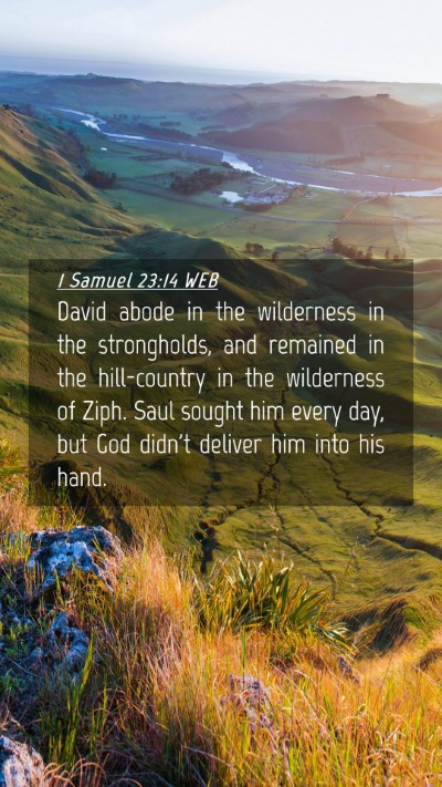 Picture 04 - 1 Samuel 23:14 WEB Mobile Phone Wallpaper - David abode in the wilderness in the strongholds, - Mobile Bible Verse Wallpaper