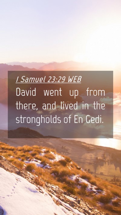 Picture 04 - 1 Samuel 23:29 WEB Mobile Phone Wallpaper - David went up from there, and lived in the - Mobile Bible Verse Wallpaper