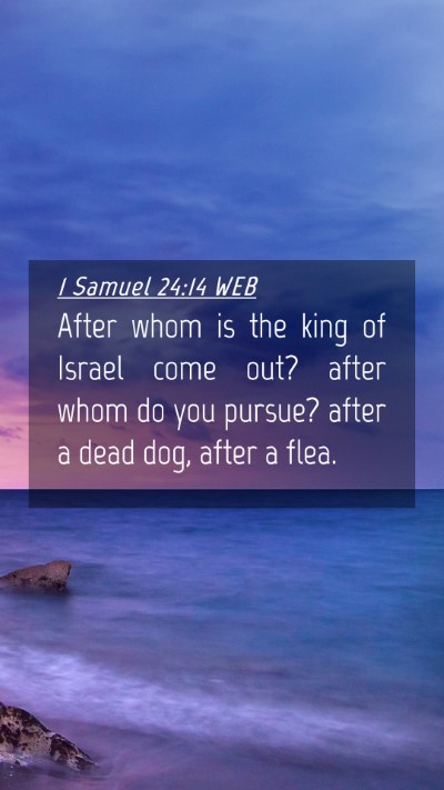 Picture 04 - 1 Samuel 24:14 WEB Mobile Phone Wallpaper - After whom is the king of Israel come out? after - Mobile Bible Verse Wallpaper