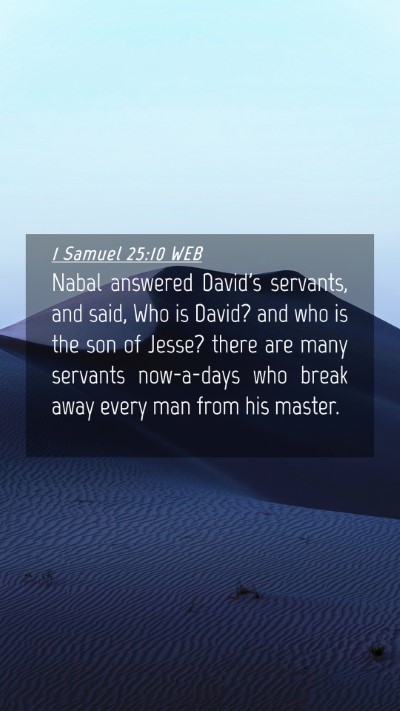 Picture 04 - 1 Samuel 25:10 WEB Mobile Phone Wallpaper - Nabal answered David's servants, and said, Who is - Mobile Bible Verse Wallpaper
