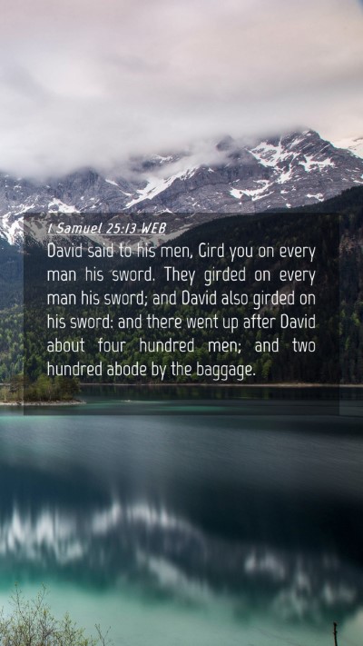 Picture 04 - 1 Samuel 25:13 WEB Mobile Phone Wallpaper - David said to his men, Gird you on every man his - Mobile Bible Verse Wallpaper