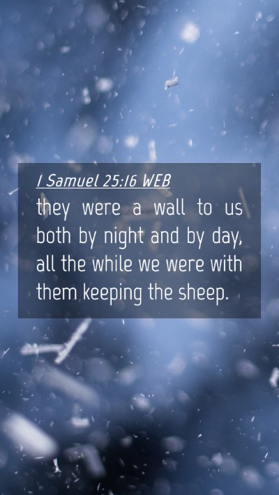 Picture 04 - 1 Samuel 25:16 WEB Mobile Phone Wallpaper - they were a wall to us both by night and by day, - Mobile Bible Verse Wallpaper