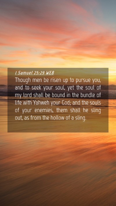 Picture 04 - 1 Samuel 25:29 WEB Mobile Phone Wallpaper - Though men be risen up to pursue you, and to seek - Mobile Bible Verse Wallpaper