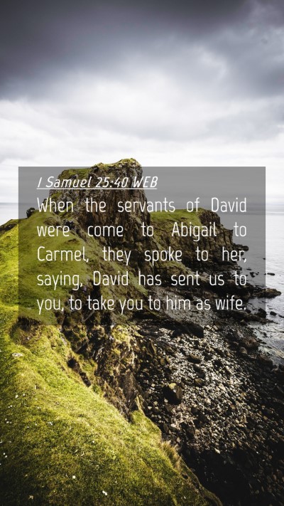 Picture 04 - 1 Samuel 25:40 WEB Mobile Phone Wallpaper - When the servants of David were come to Abigail - Mobile Bible Verse Wallpaper
