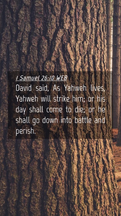 Picture 04 - 1 Samuel 26:10 WEB Mobile Phone Wallpaper - David said, As Yahweh lives, Yahweh will strike - Mobile Bible Verse Wallpaper