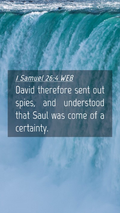 Picture 04 - 1 Samuel 26:4 WEB Mobile Phone Wallpaper - David therefore sent out spies, and understood - Mobile Bible Verse Wallpaper