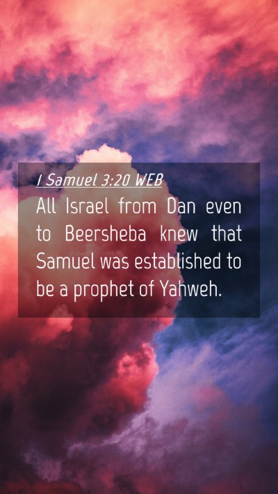 Picture 04 - 1 Samuel 3:20 WEB Mobile Phone Wallpaper - All Israel from Dan even to Beersheba knew that - Mobile Bible Verse Wallpaper