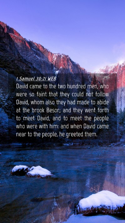 Picture 04 - 1 Samuel 30:21 WEB Mobile Phone Wallpaper - David came to the two hundred men, who were so - Mobile Bible Verse Wallpaper