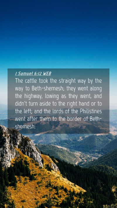 Picture 04 - 1 Samuel 6:12 WEB Mobile Phone Wallpaper - The cattle took the straight way by the way to - Mobile Bible Verse Wallpaper